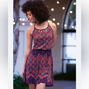 TRIBAL PRINT SLEEVELESS SUNDRESS